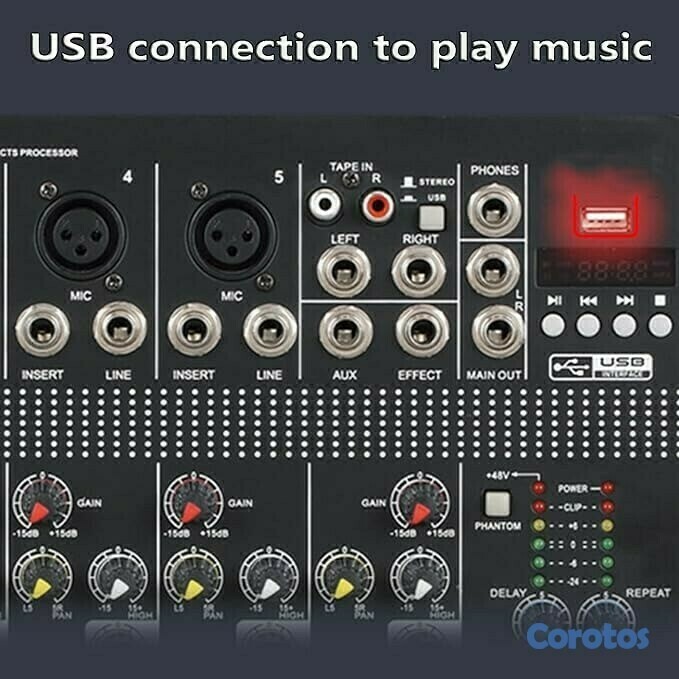 accesorios para electronica - Mezclador de audio de 4 canales T4-USB mixer amplificador para sonido de alta ca 5