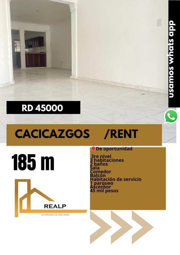 apartamentos - Apto Cacicazgos 3 hab  0
