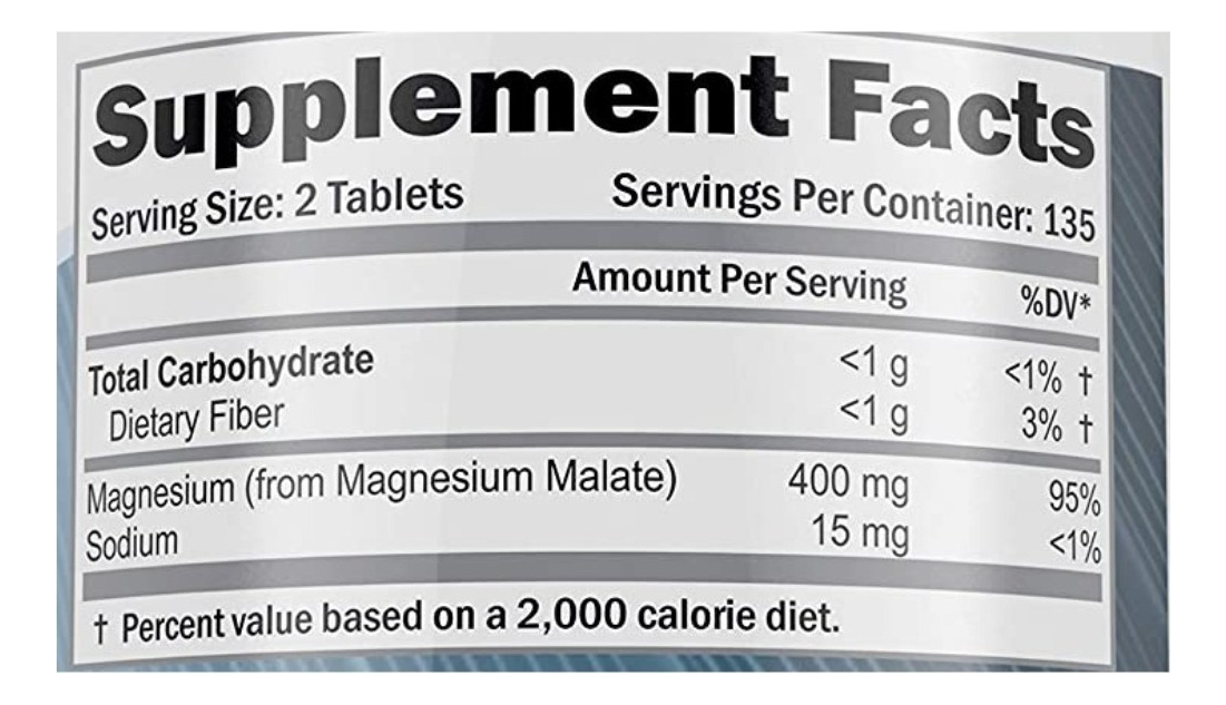 Salud y Equipamiento Médico - Malato De Magnesio 400 Mg Pure 1