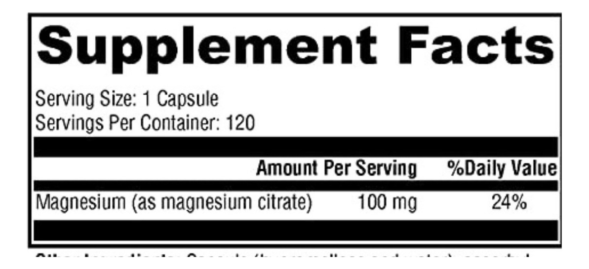 Salud y Equipamiento Médico - Citrato De Magnesio 100mg Provi 1