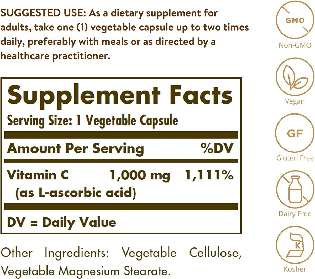 Salud y Equipamiento Médico - Vitamina C 250 capsulas Solgar 1