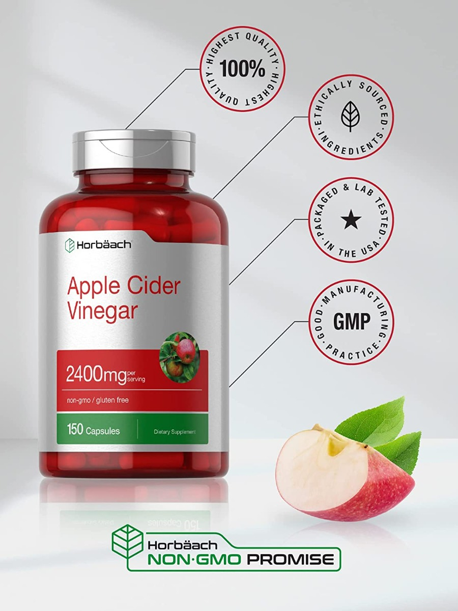 Salud y Equipamiento Médico - Capsulas De Vinagre De Sidra De Manzana | 2400mg | 200 Pastillas 4