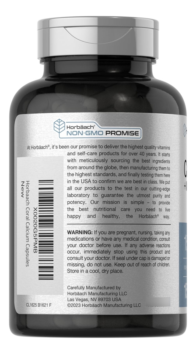 Salud y Equipamiento Médico - Coral Calcio + Magnesio 1500mg 150cap Horbaach 2