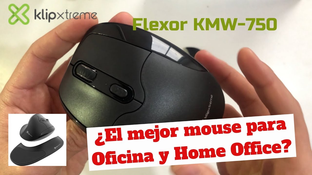 computadoras y laptops - MOUSE WIRELESS KLIPX FLEXOR, 6 BOTONES, 2.4 GHZ, SEMI VERTICAL, ADAPATDOR USB 2