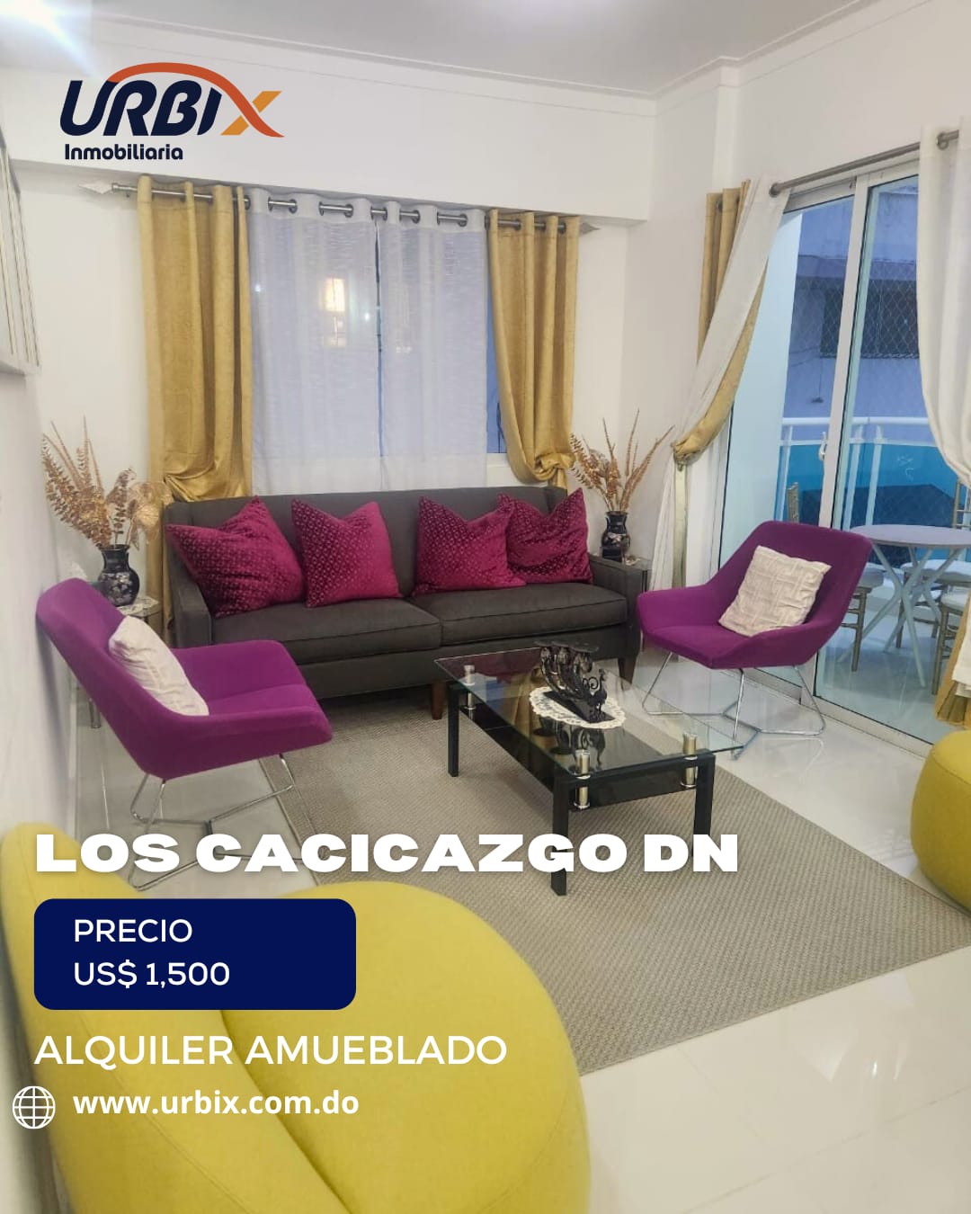 apartamentos - Apartamento Amueblado en Alquiler – Los Cacicazgos, Santo Domingo. 0