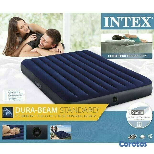 muebles y colchones - Colchón inflable intex de 60 pulgadas, super practico de inflar y cómodo 2
