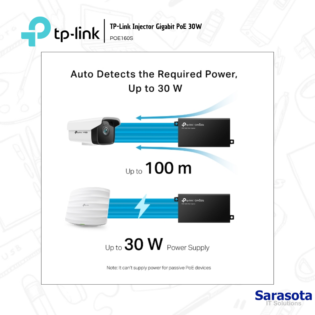 accesorios para electronica - TP-Link Injector Gigabit PoE 30W POE160S 4