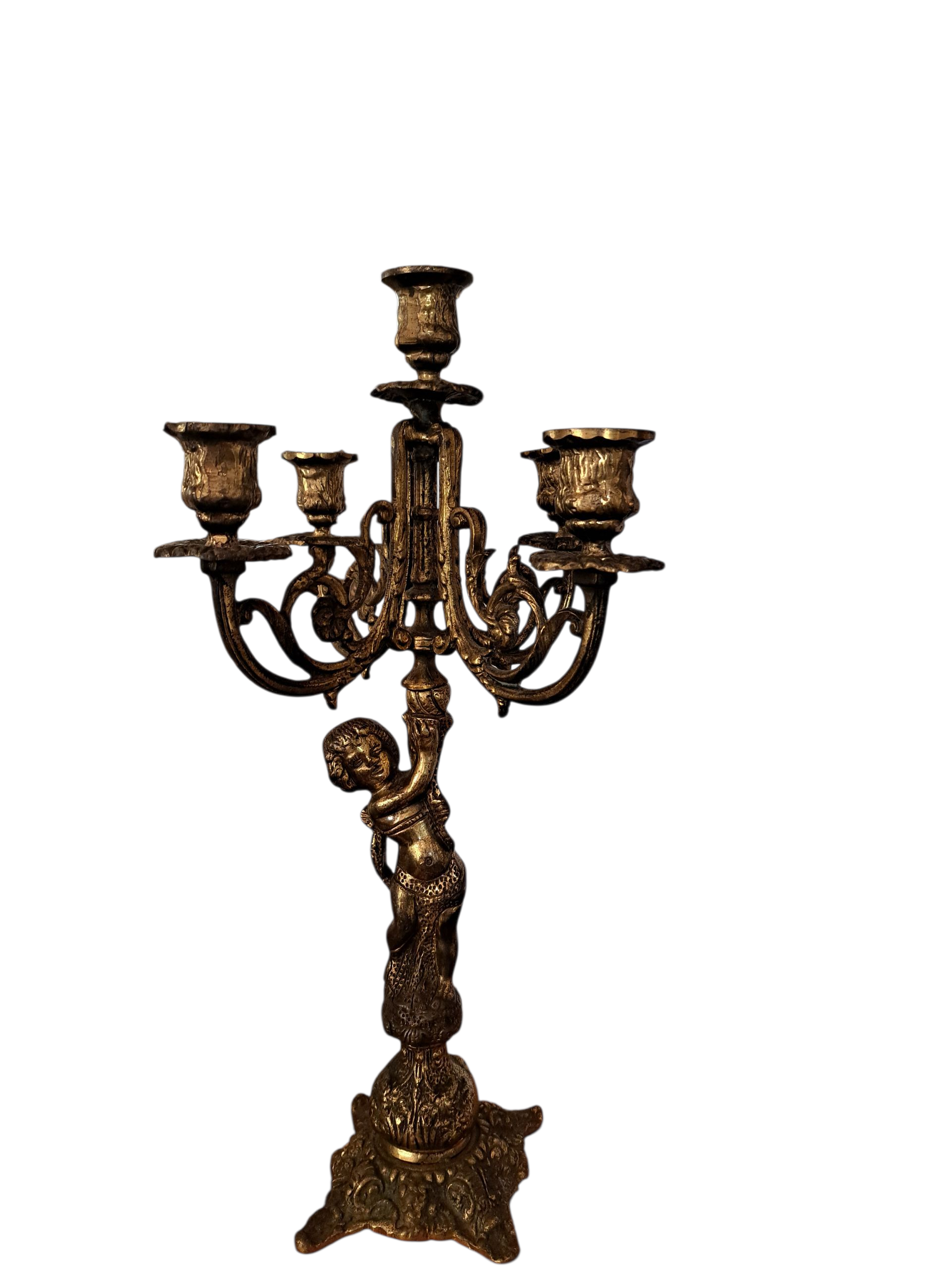 arte y antigüedades - JUEGO DE CANDELABROS Y RELOJ ANTIGUOS DE BRONCE Y  2