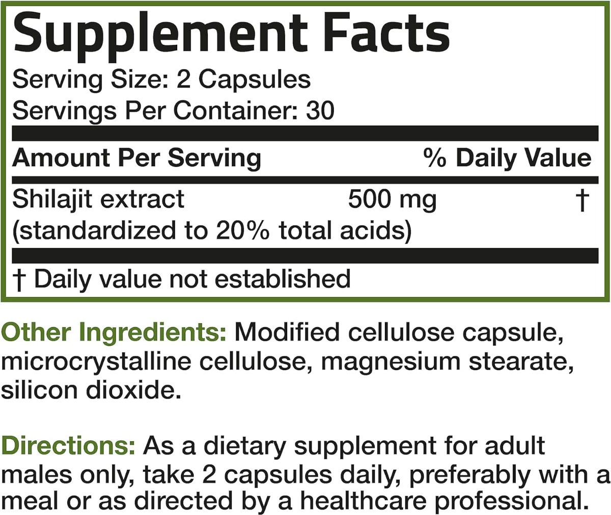Salud y Equipamiento Médico - Shilajit 500 Mg 60 Cap Bronson - U - Unidad A $2265 1