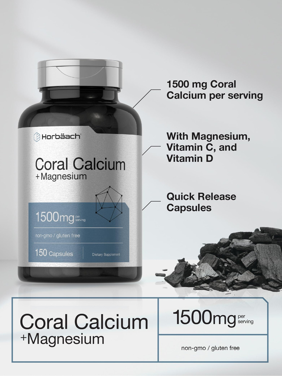 Salud y Equipamiento Médico - Coral Calcio + Magnesio 1500mg 150cap Horbaach 3