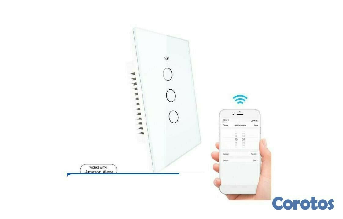 otros electronicos - Interruptor WIFI 3 canales, contecta con Alexa y Google Home 1