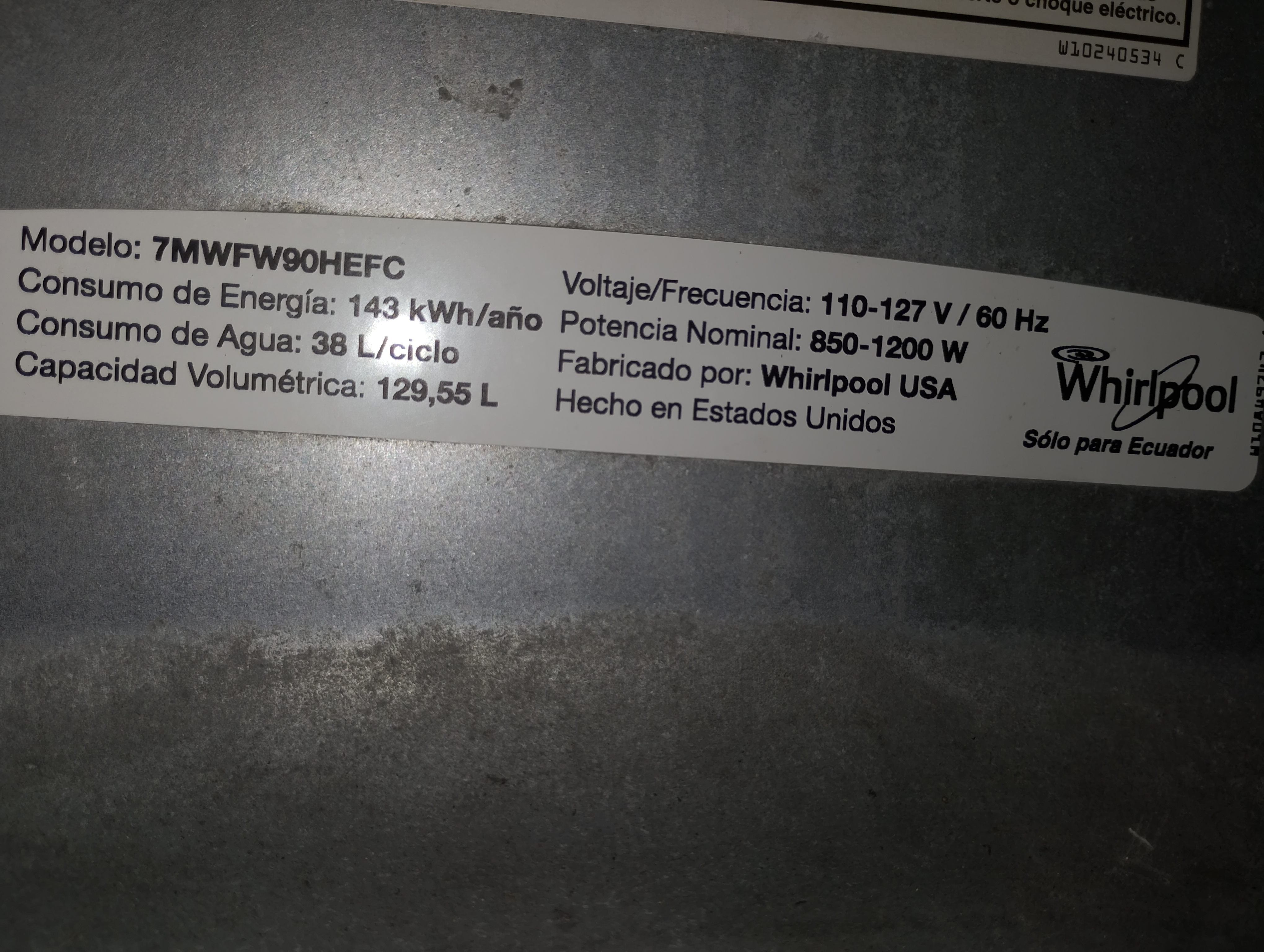 electrodomesticos - lavadora Whirlpool modelo 7mwfw90hefc $23,000 pesos. 2
