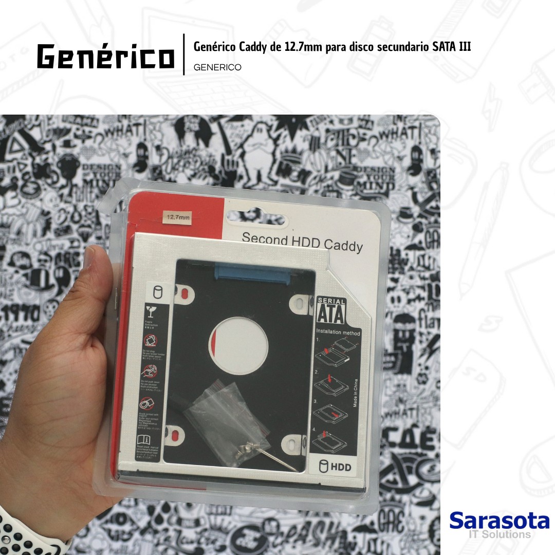 accesorios para electronica - Caddy Adaptador Disco Duro para Laptop SATA 12.7mm 1