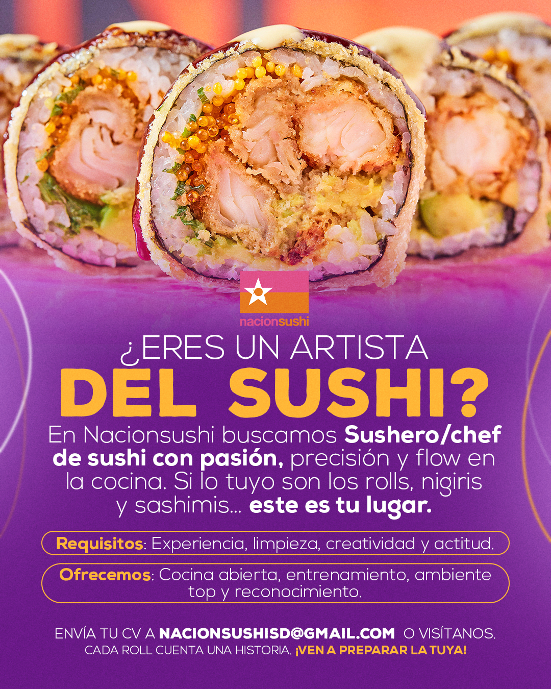 empleos disponibles - VACANTE: SUSHERO/A EN NACIÓNSUSHI