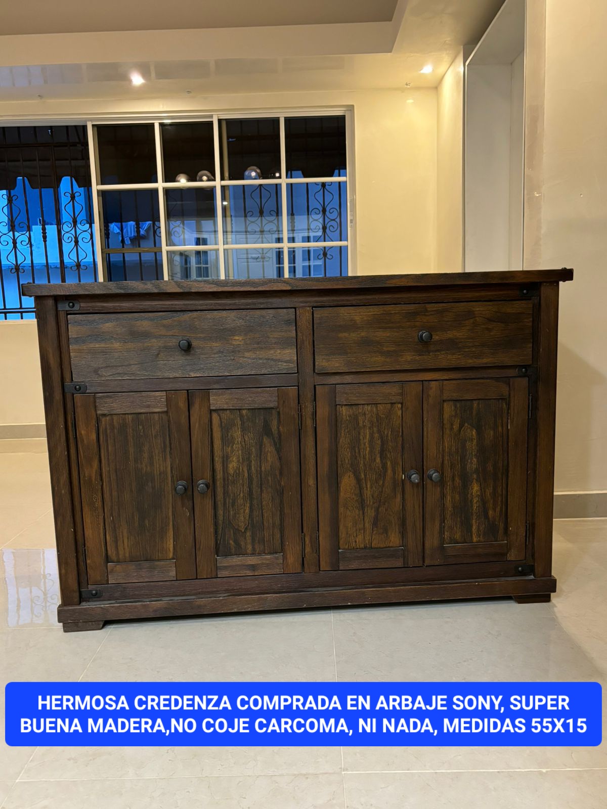 muebles y colchones - CREDENZA RÚSTICA Y SUPER ELEGANTE,EXCELENTE MARCA. 2