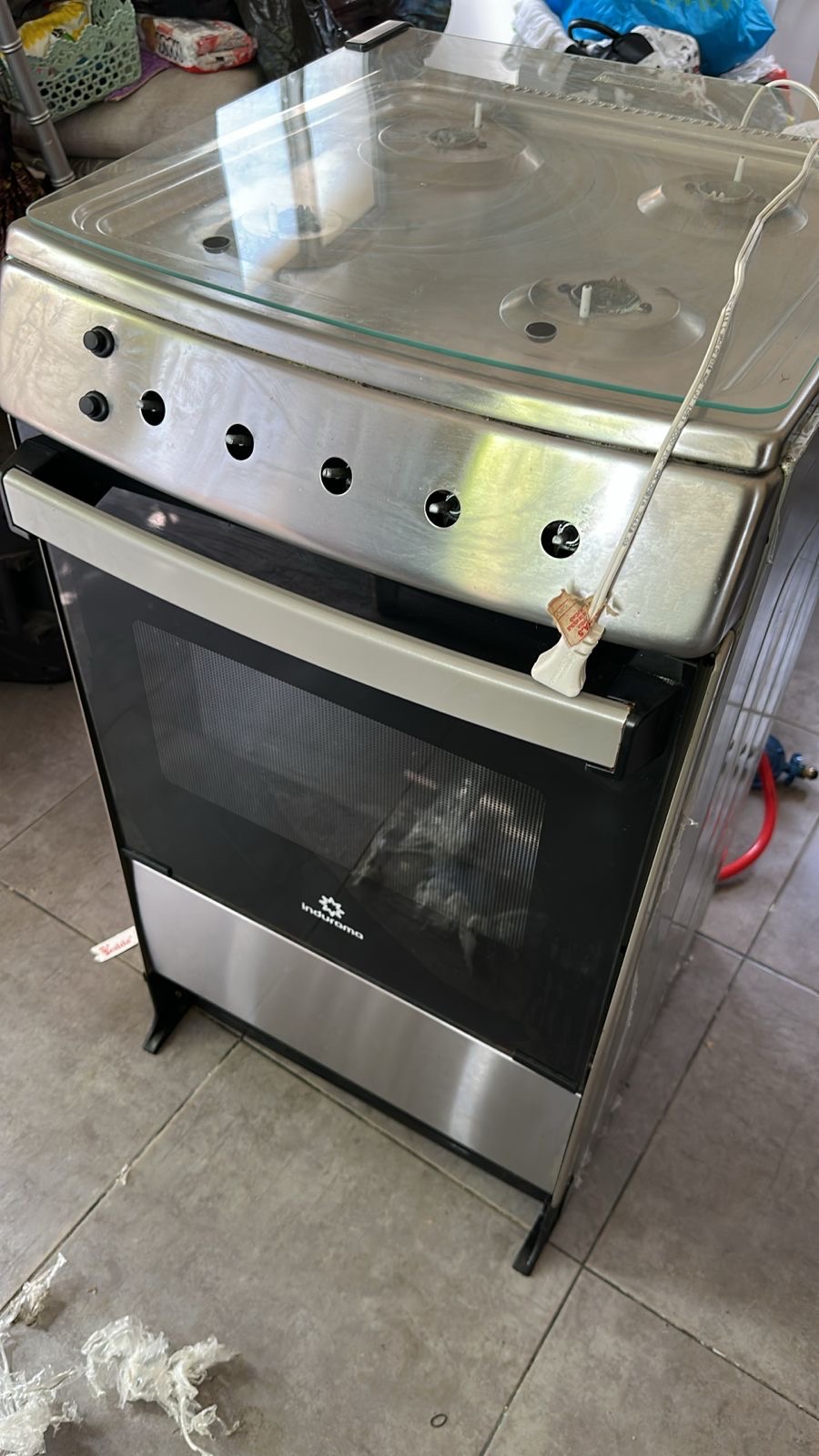 cocina - estufa acero inoxidable de 4 hornillas de horno poco uso tiene toda sus hornilla