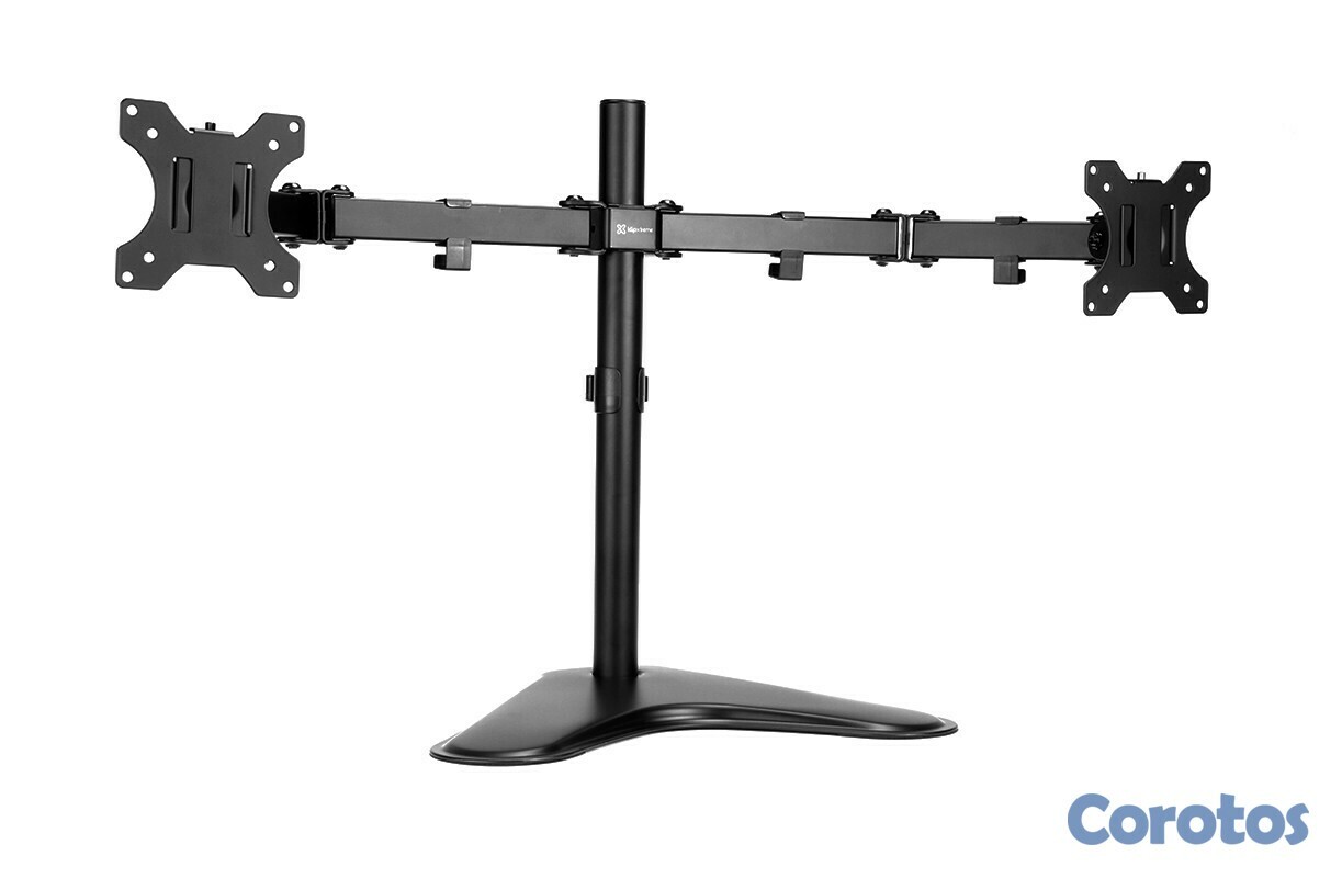computadoras y laptops - SOPORTE PARA MONITOR KLIPX DOBLE, PARA DOS MONITORES, 13-32" INCLINACION DE 90 G