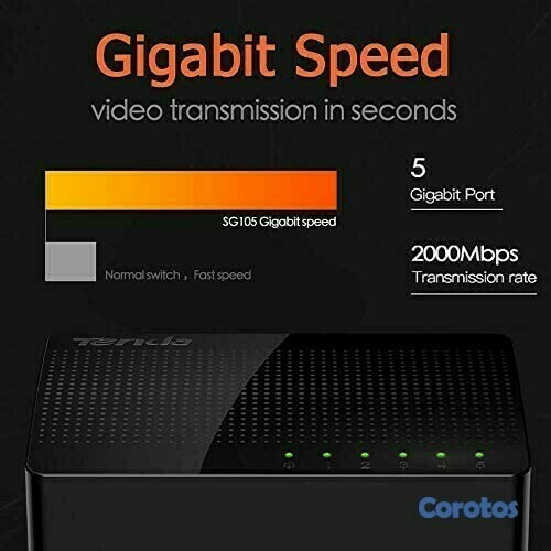 computadoras y laptops - SWITCH 5 PUERTOS TENDA GIGABIT SG105, NO ADMINISTRABLE, 10/100/1000  1