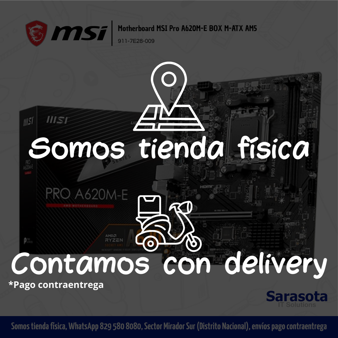 accesorios para electronica - Motherboard MSI Pro A620M-E BOX M-ATX AM5 911-7E28 2