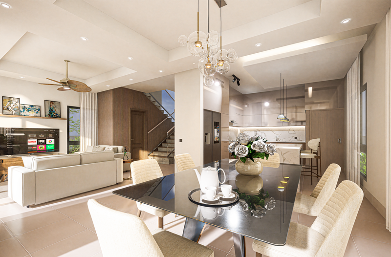 casas vacacionales y villas - Villas en Vista Cana en Plano con facilidades 3