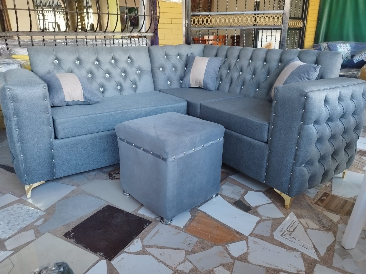 muebles y colchones - mueble sofa capitoniado moderno 0