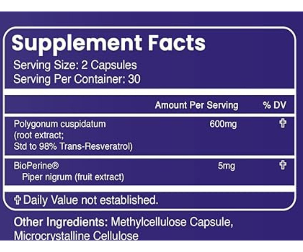 Salud y Equipamiento Médico - Resveratrol 600 Mg - 60 Cápsula 1