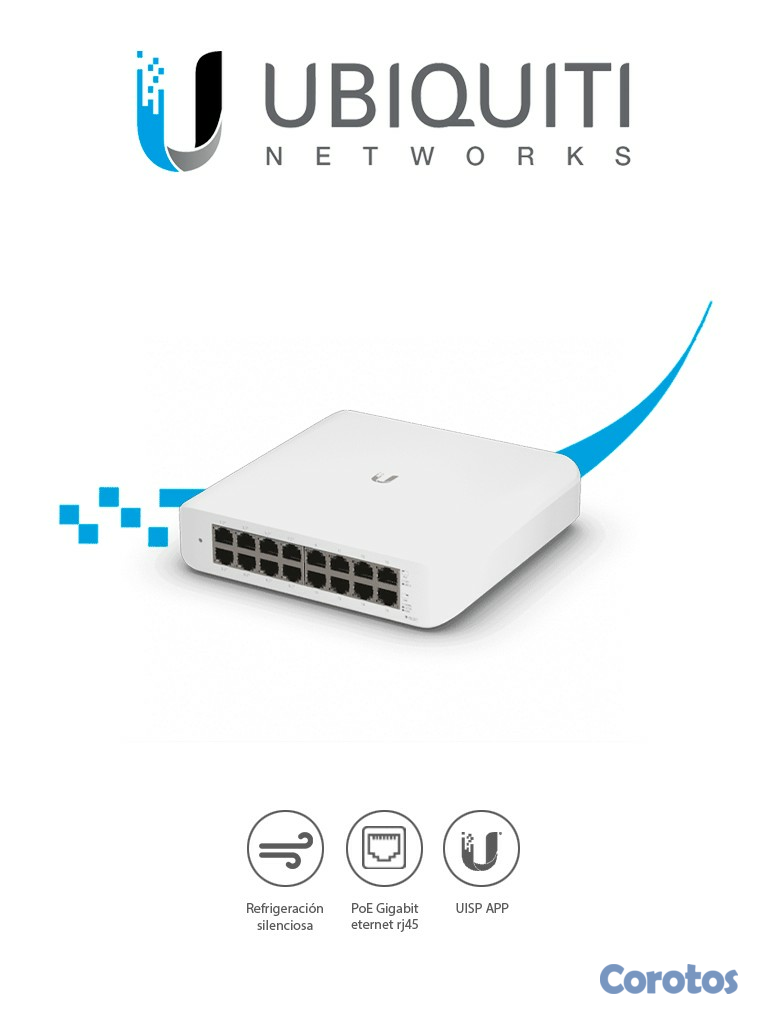 computadoras y laptops - SWITCH 16 PUERTOS UBIQUITI UNIFI, 10/100/1000MBPS, (8 PUERTOS POE) PUERTOS INDEP 1
