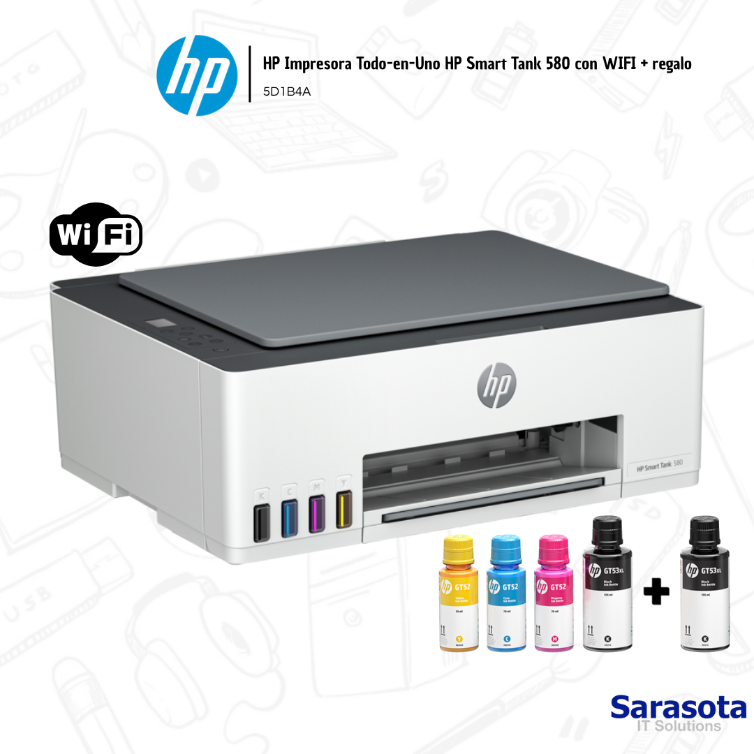 accesorios para electronica - HP Impresora Todo-en-Uno HP Smart Tank 580 con WIF 2