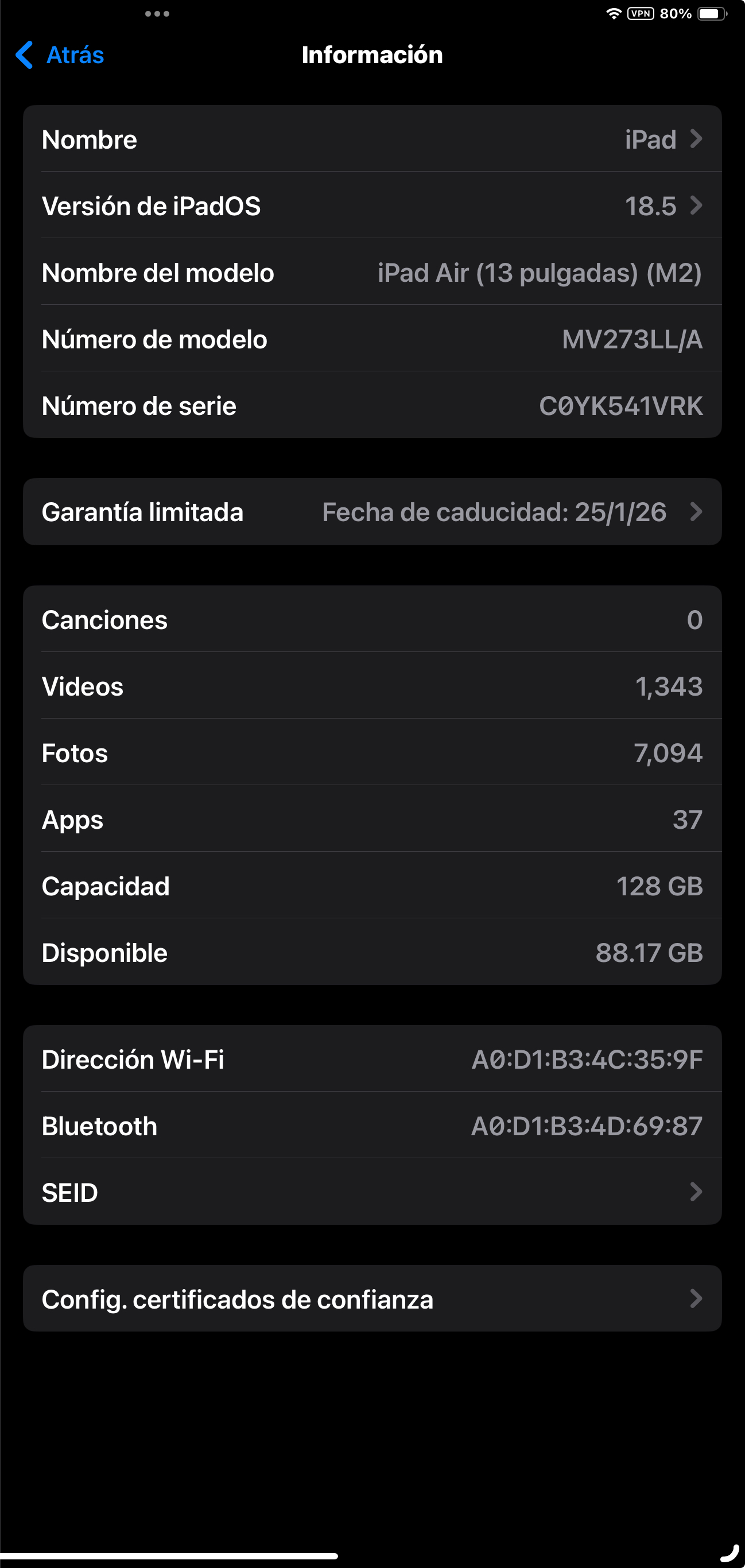 celulares y tabletas - iPad AIR 13" M2 – 128GB  1