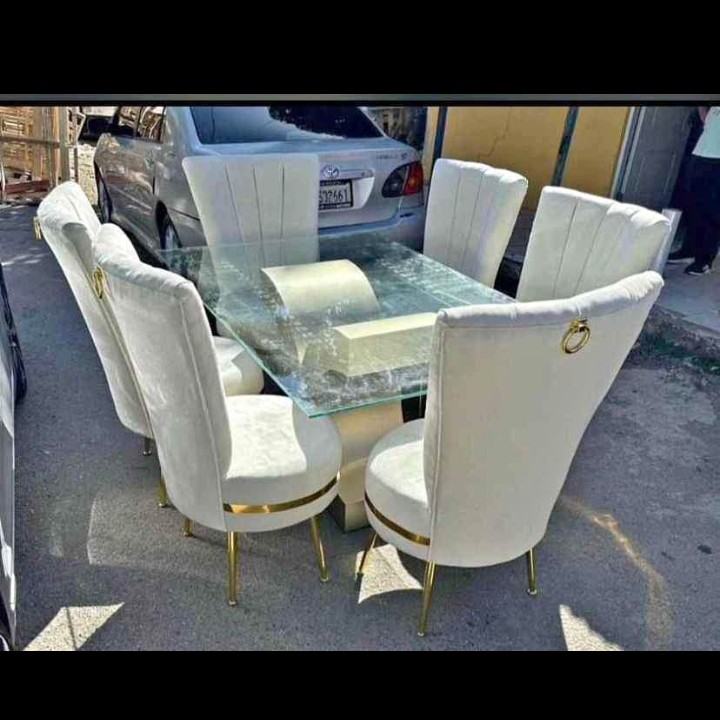 muebles y colchones - juego de comedor de 6 sillas  0