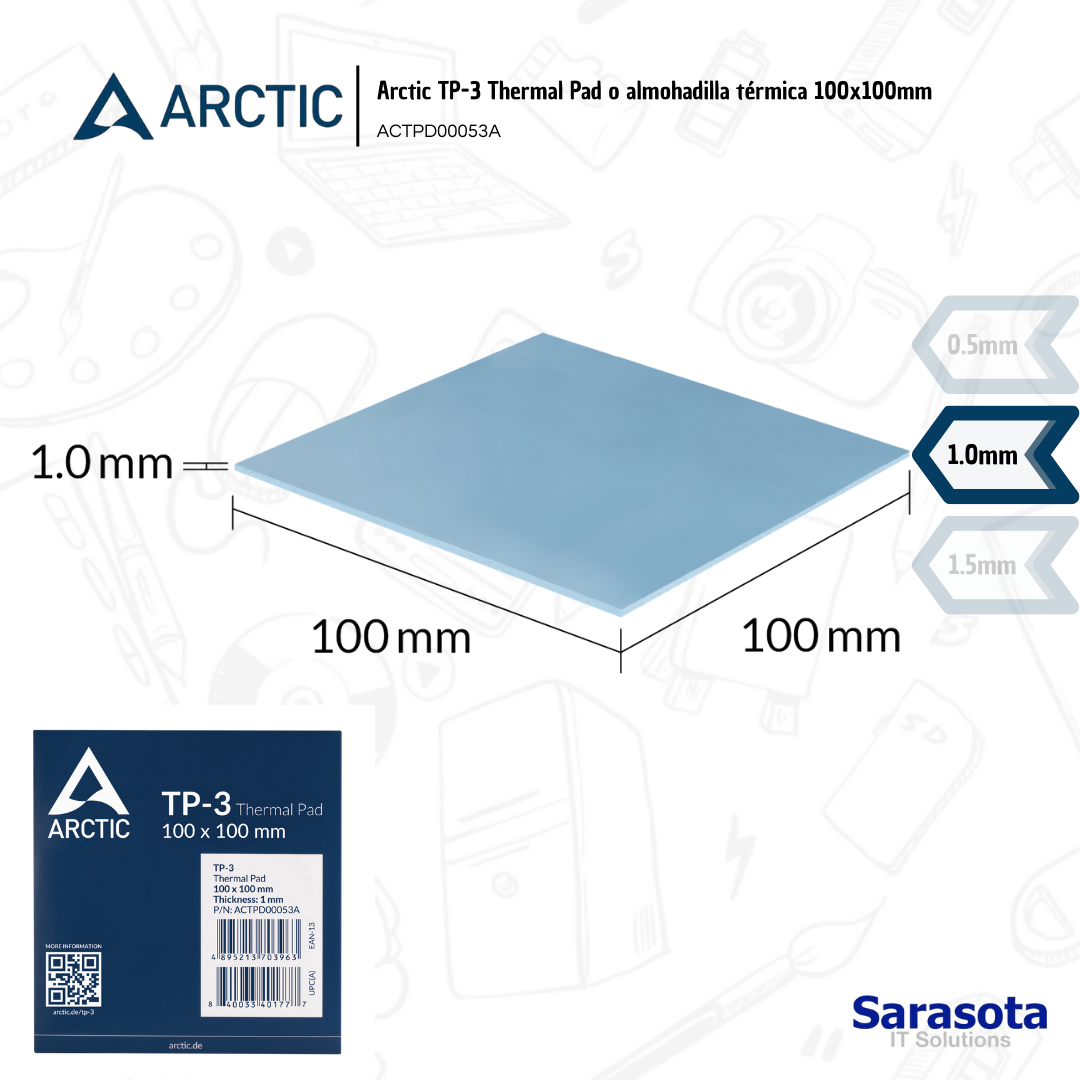 accesorios para electronica - Arctic Thermal Pad TP-3 Almohadilla térmica 1mm 1