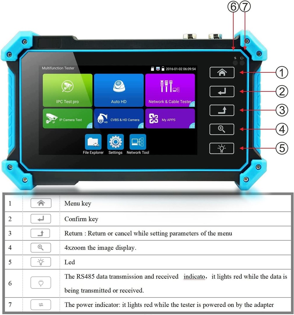 accesorios para electronica - IPC TESTER 8MP 5 en 1 AHD CVI TVI CVBS cámara IP probador monitor IPC-5200 4