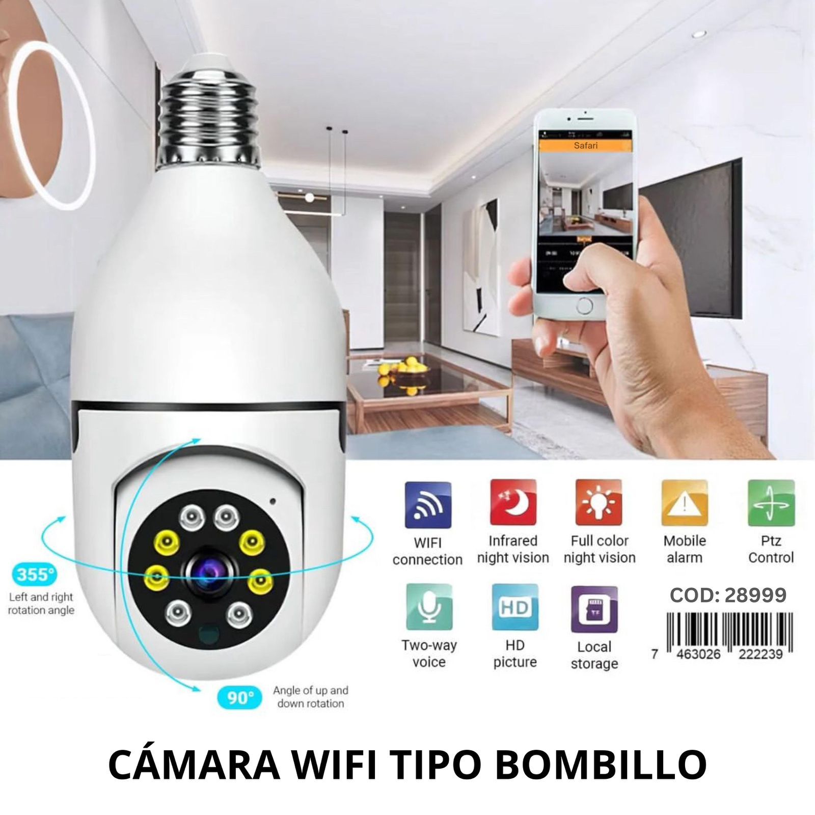 camaras y audio - Bombillo cámara wifi  0