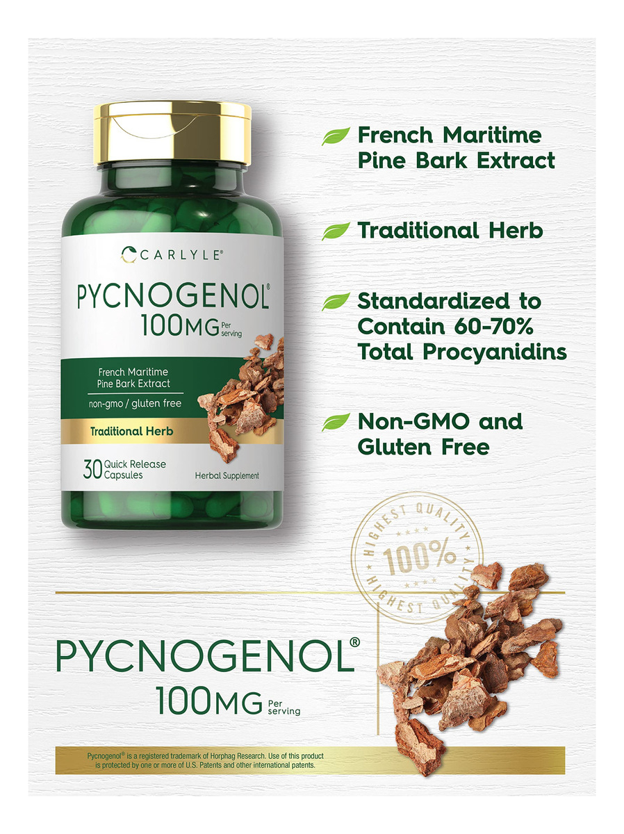 Salud y Equipamiento Médico - Pycnogenol 100 Mg | 30 Capsulas/carlyle 2