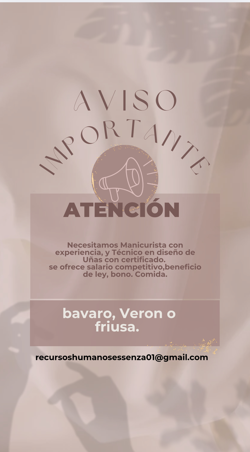 empleos disponibles - Manicurista con Experiencia