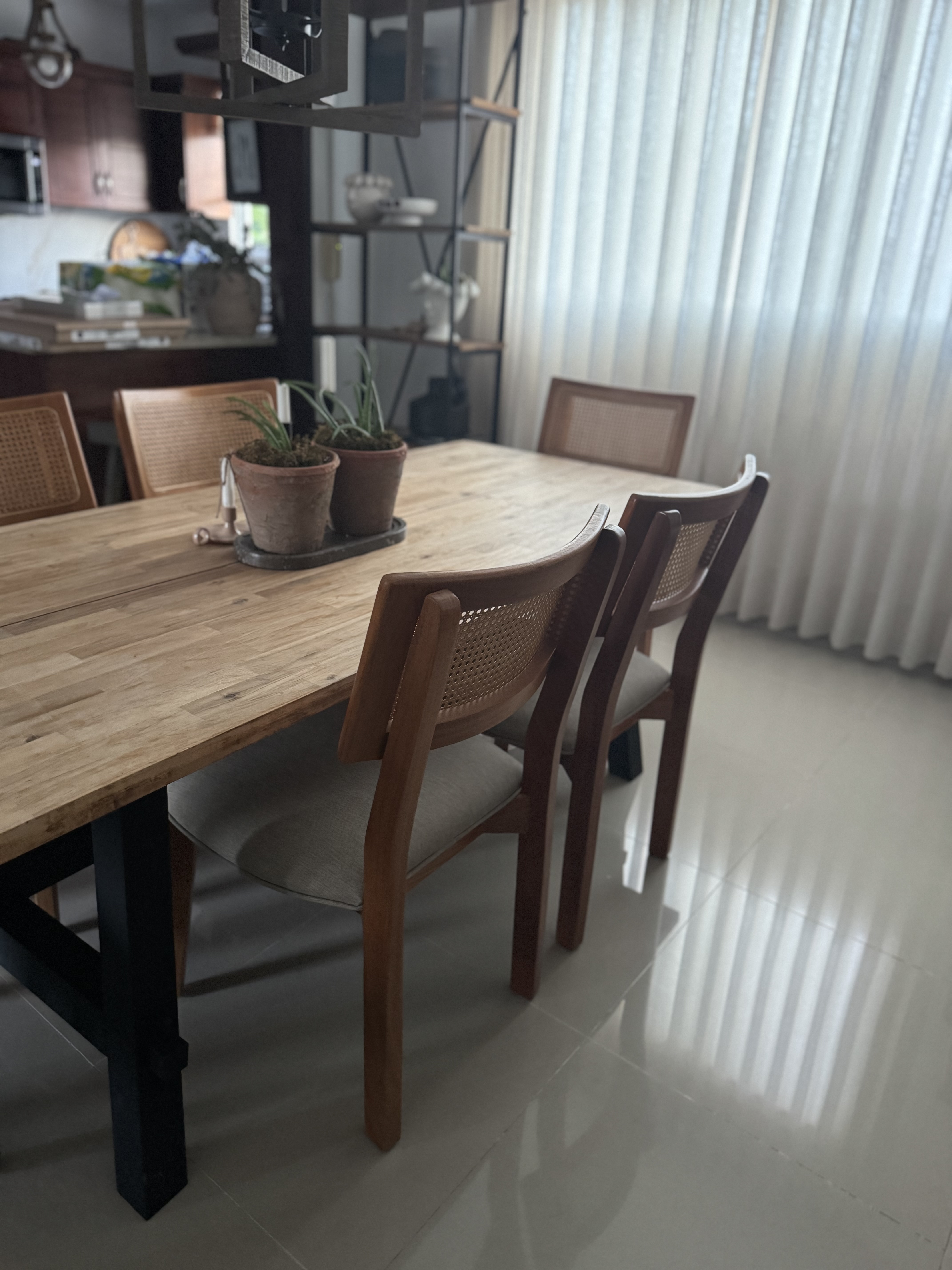 muebles y colchones - Sillas de comedor en roble y pajilla 