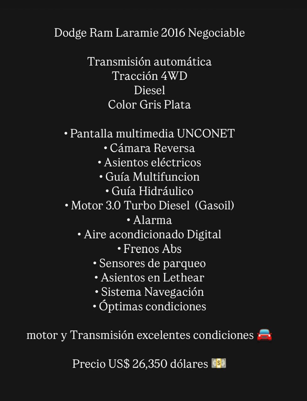 jeepetas y camionetas - DOGGE RAM LARAMIE 2016 8