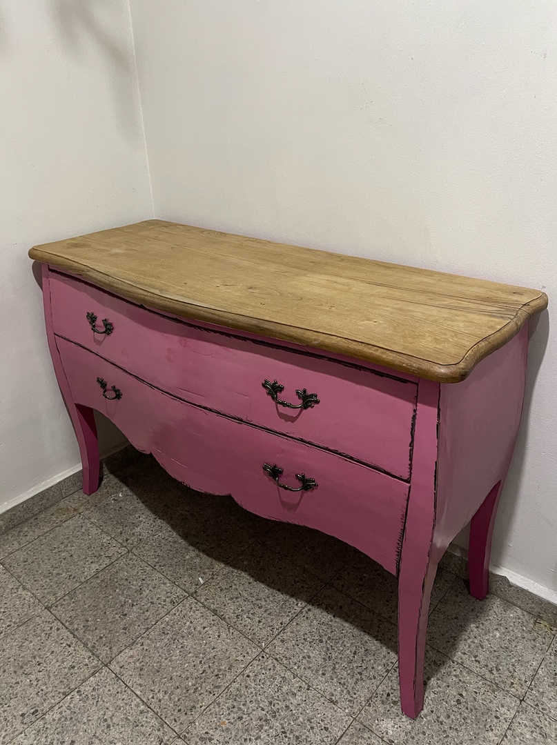 muebles y colchones - GAVETERO ROSADO DE 2 GAVETAS