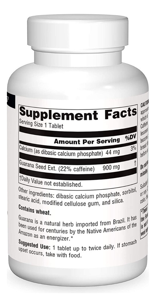 Salud y Equipamiento Médico - Guarana 900 Mg Source Naturals 1