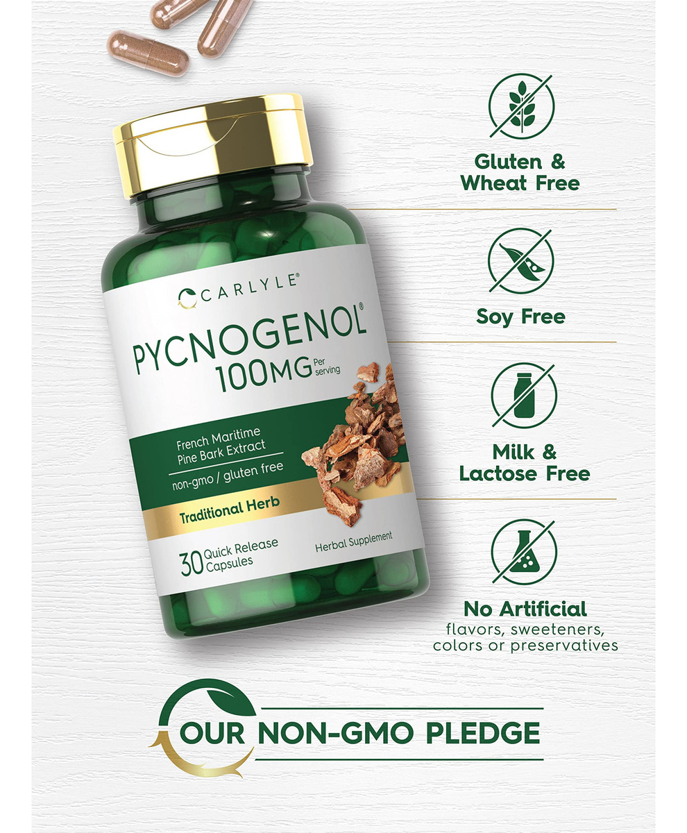 Salud y Equipamiento Médico - Pycnogenol 100 Mg | 30 Capsulas/carlyle 3