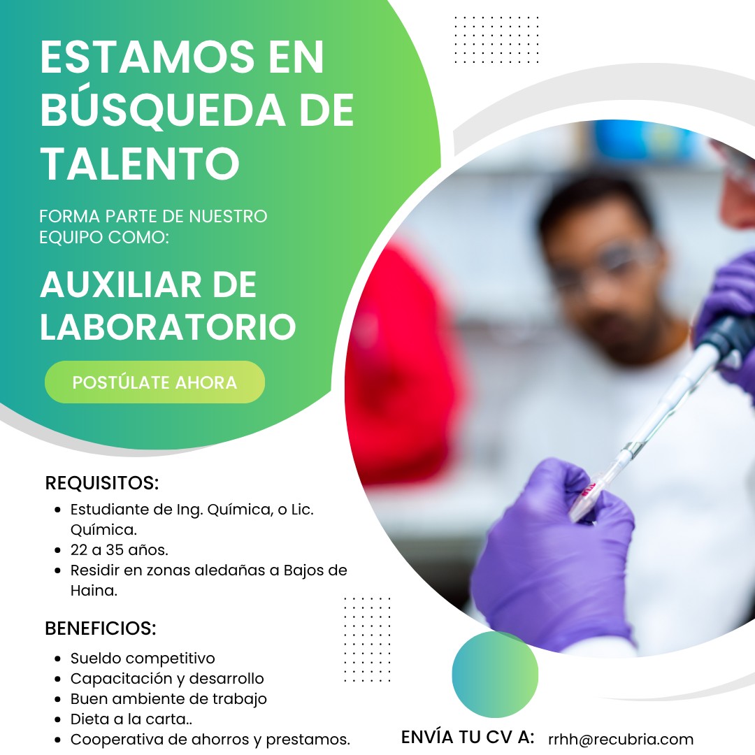 empleos disponibles - Auxiliar de Laboratorio