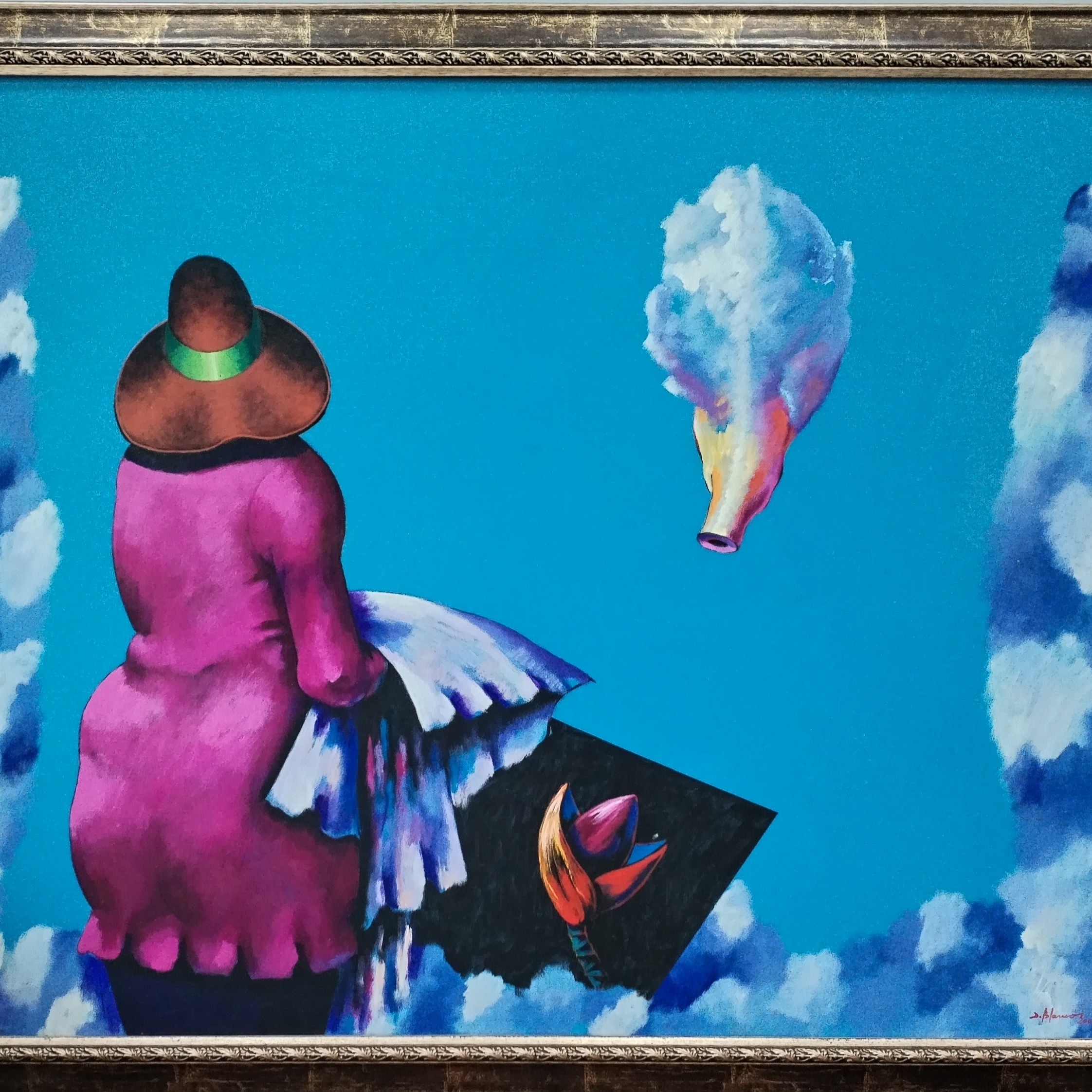arte y antigüedades - Hermoso y colorido cuadro. Original de Dionisio Blanco. Sembradores 3