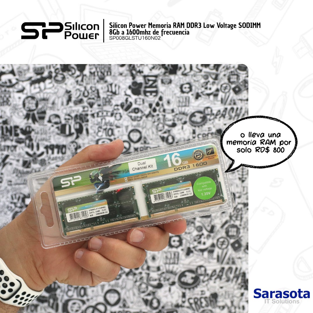 accesorios para electronica - Silicon Power Memoria RAM DDR3 Low Voltage SODIMM 8Gb a 1600mhz