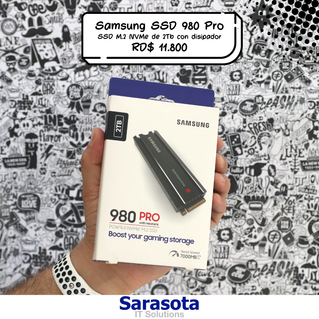 accesorios para electronica - Samsung 980Pro 2Tb con disipador ideal para PS5 (Somos Sarasota) 980 Pro 1