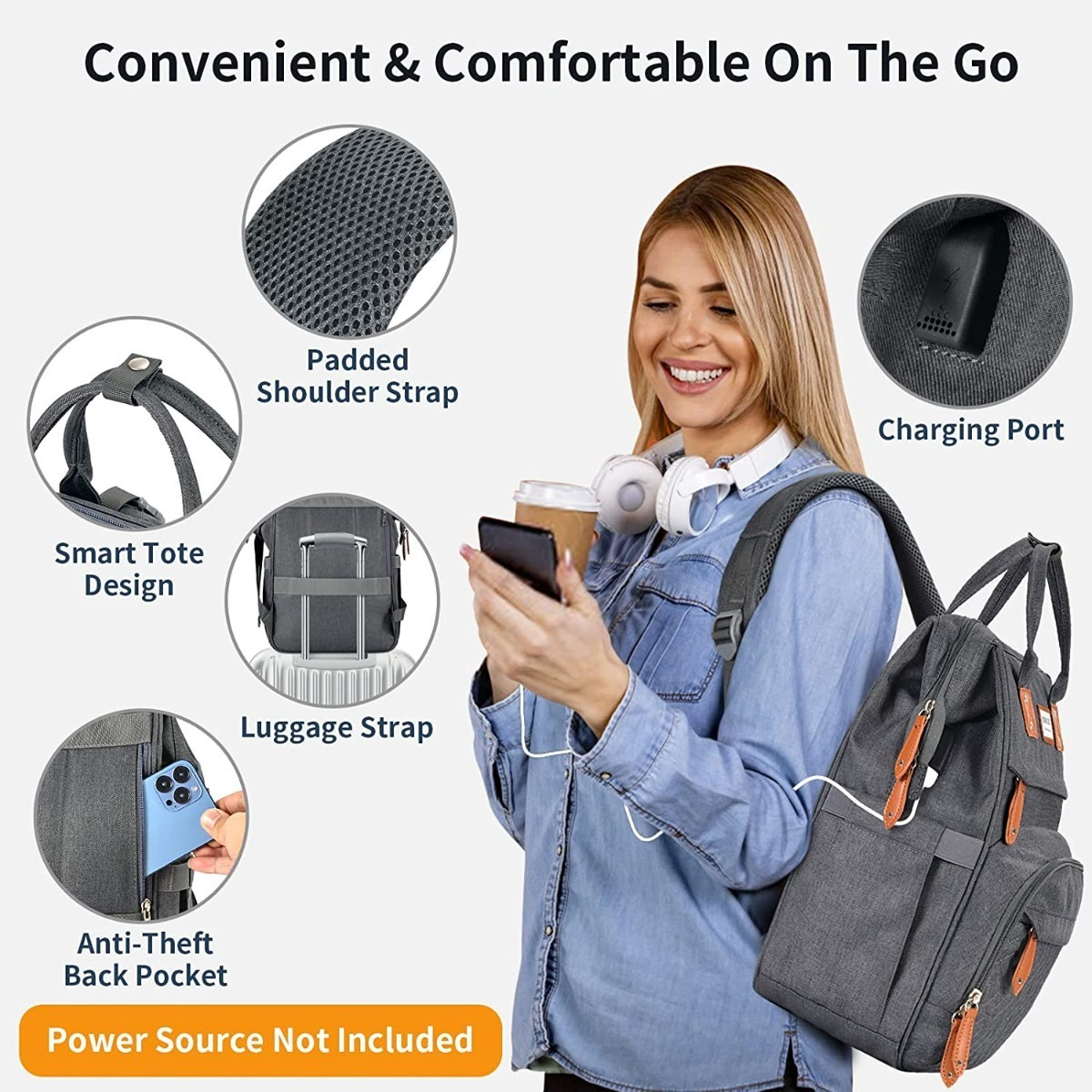 Salud y Equipamiento Médico - Pañalera Morral Multifuncional Con Puerto De Carga Usb 3