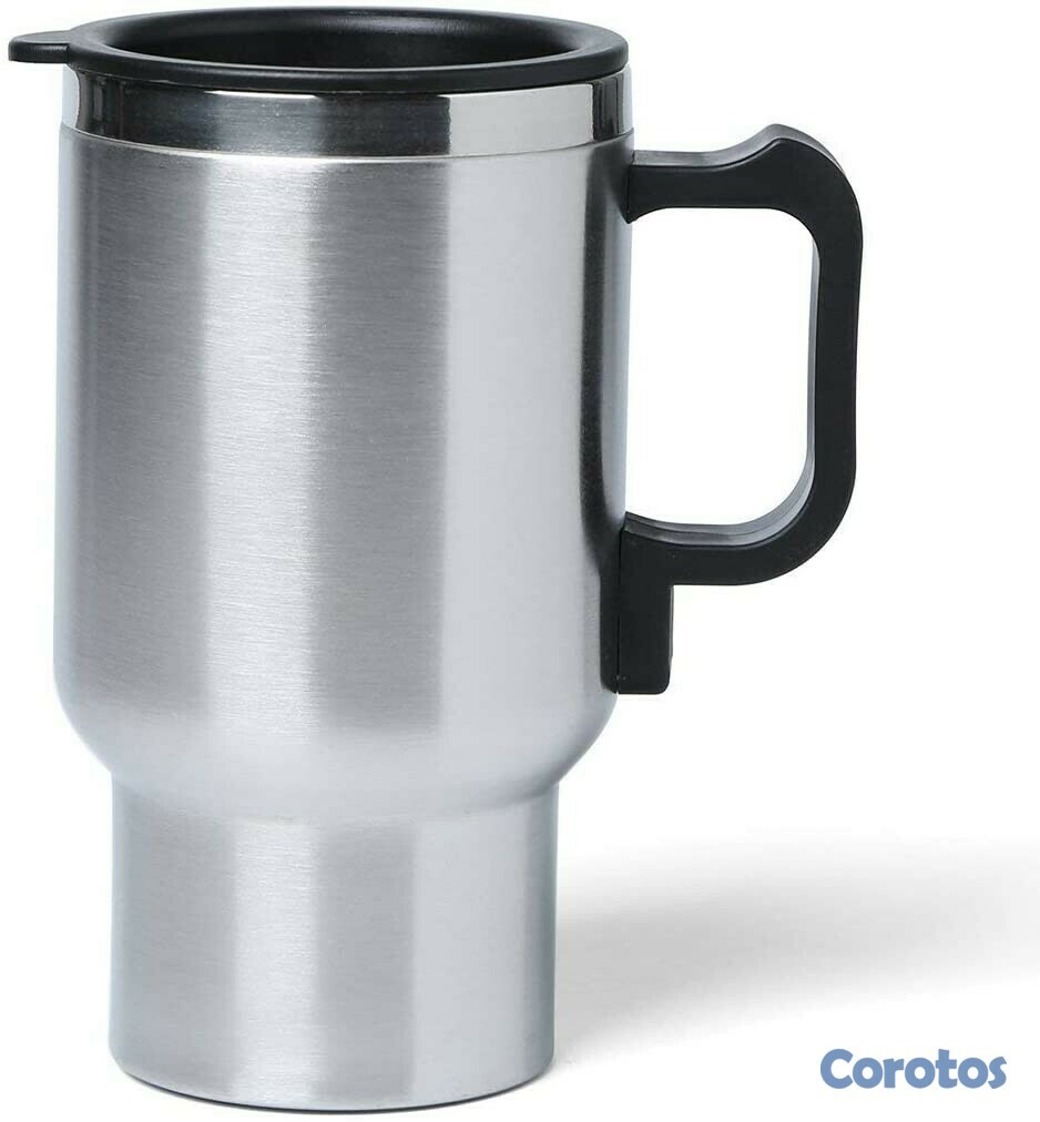 cocina - Taza con calentador de bebidas para coche, de acero inoxidable, ideal para te y  1
