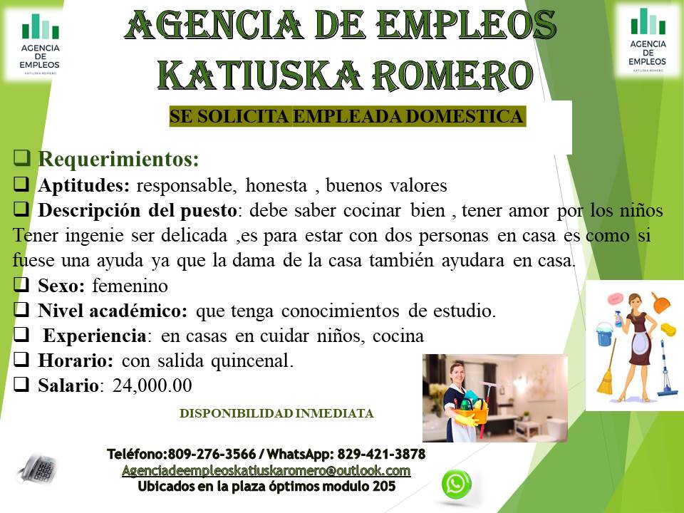 empleos disponibles - domestica  1