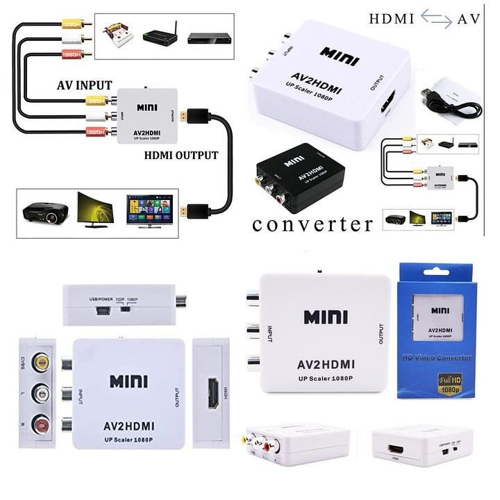 equipos profesionales - convertidor adaptador hdmi rca vga av 1080p full HD 4
