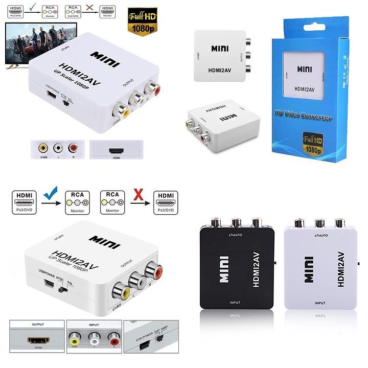 equipos profesionales - convertidor adaptador hdmi rca vga av 1080p full HD 1