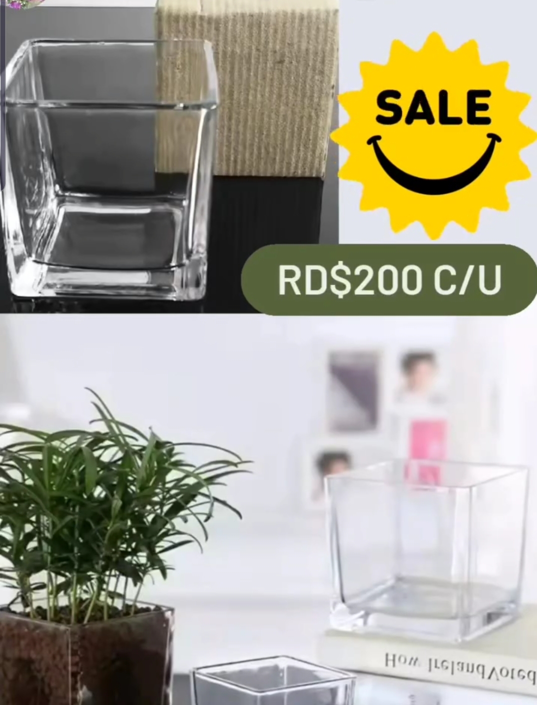 decoración y accesorios - FLOREROS DE CRISTAL